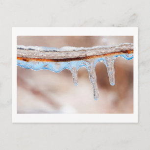 Postal azul en un día helado