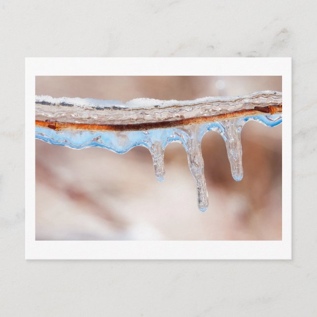 Postal azul en un día helado (Anverso)