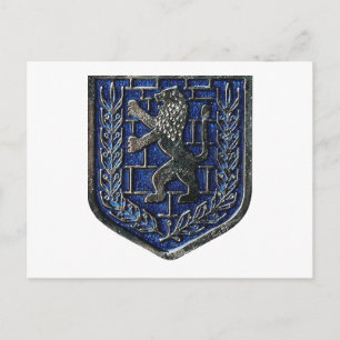 Postal Azul Escudo de Jerusalén
