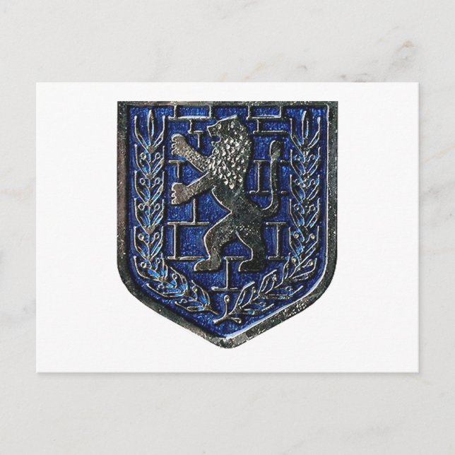 Postal Azul Escudo de Jerusalén (Anverso)