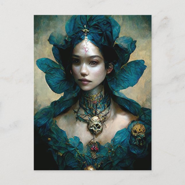 Postal azul Fantasy Art Postcard (Anverso)