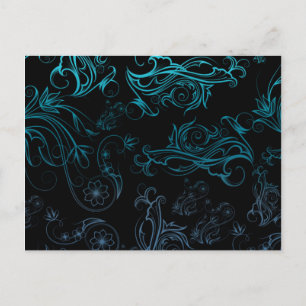 Postal azul floral