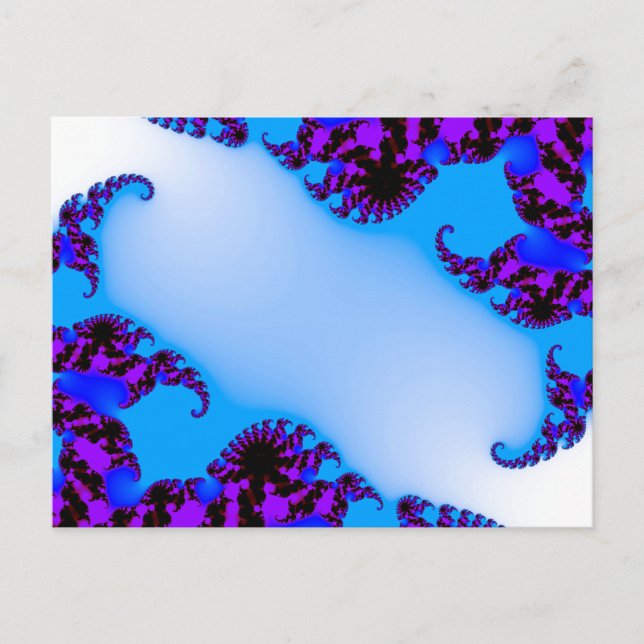 Postal Azul fractal (Anverso)