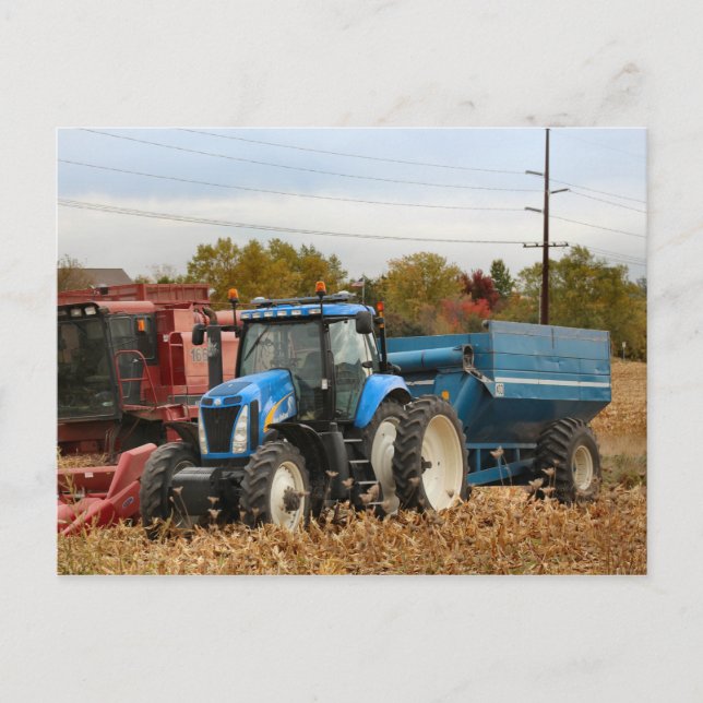 Postal Azul grande (Anverso)