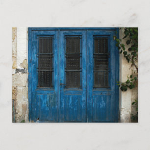 Postal azul griega rusa