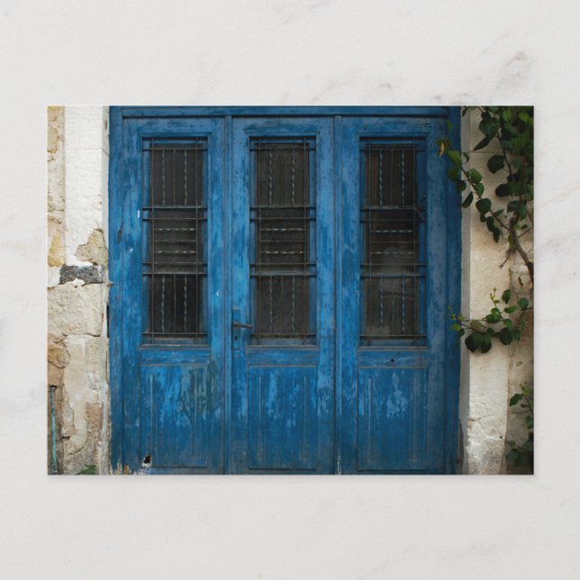 Postal azul griega rusa (Anverso)