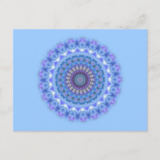 postal azul Kaleidoscope Mandala (Anverso)