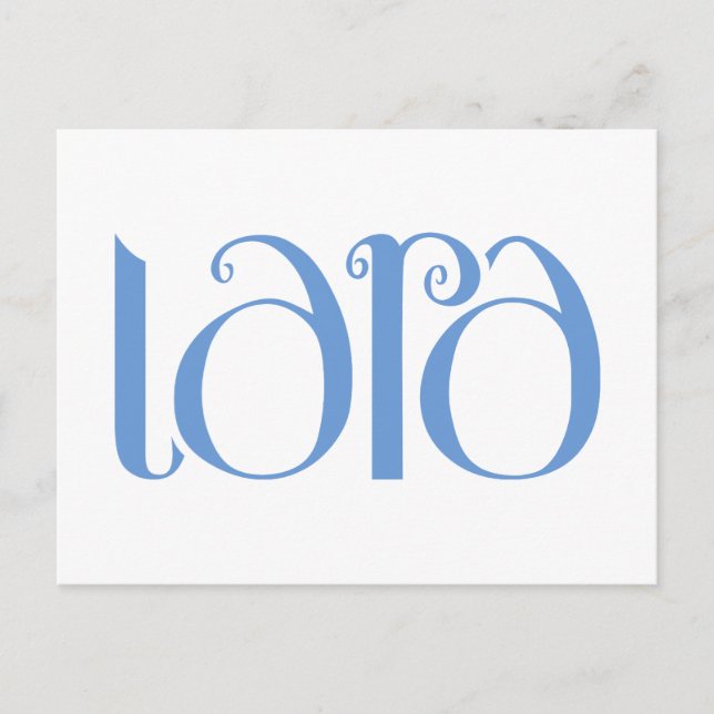 Postal azul Lara (Anverso)