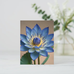 Postal Azul Lotus Flor Arte Espiritual Zen