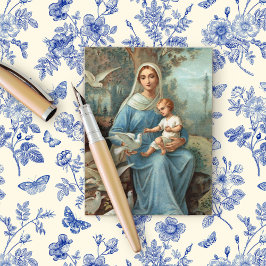 Postal azul madonesa francesa