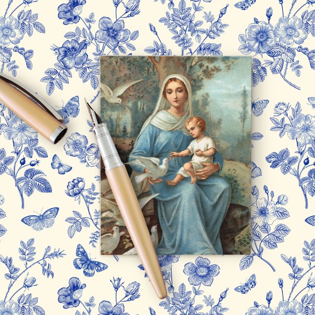 Postal azul madonesa francesa (Subido por el creador)