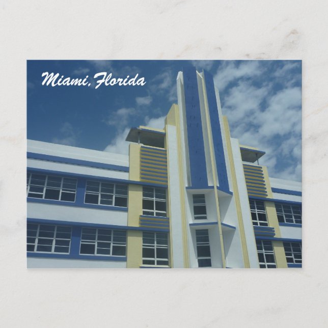 Postal azul miami (Anverso)