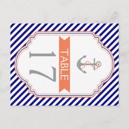 Postal azul Naby, número de tabla de bodas náuticos de co