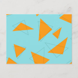 Postal Azul, naranja, fresco, de moda, moderno patrón tri