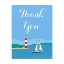 Azul Náutico Gracias Faro Y Velero