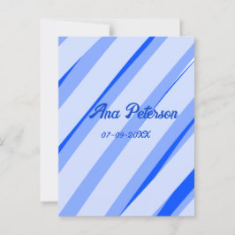 Postal Azul pastel añadir nombre fecha de las líneas boho