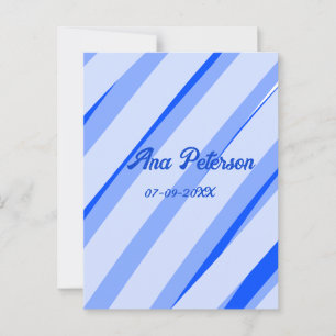 Postal Azul pastel añadir nombre fecha de las líneas boho