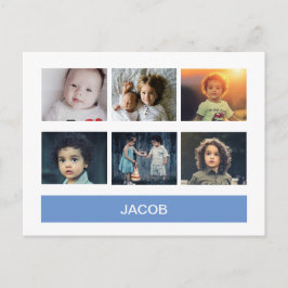 Postal Azul Pastel Personalizado con Foto – Personalizado