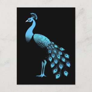 Postal Azul Peacock