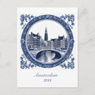Postal Azul personalizado Delft Amsterdam