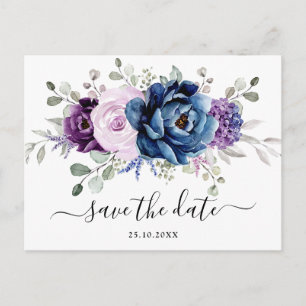 Postal Azul polvoriento Lila Navy Púrpura Floraciones Gua