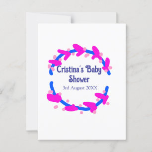 Postal Azul púrpura ducha floral wreath boho add nam