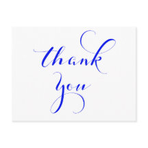 Postal azul real de agradecimiento