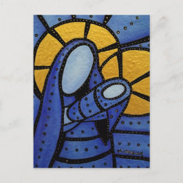 Postal Azul Resumen Moderno Madre E Hijo