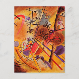 Postal Azul rojo amarillo amarillo marrón de Kandinsky