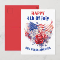 Azul rojo blanco 4 de julio acuarela