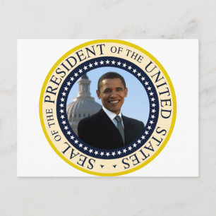 Postal Azul sellado de Obama