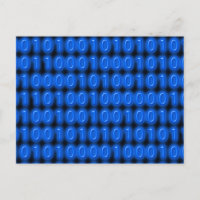 Azul sobre código binario negro
