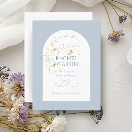 Postal Azul turbio | Boda Floral Boho Arch Gold