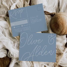 Postal Azul turbio | Script Watermark Meal Choice RSVP