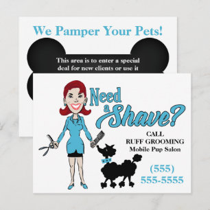 Postal Azul Turquesa Humorístico Necesita un Afeitado Pel