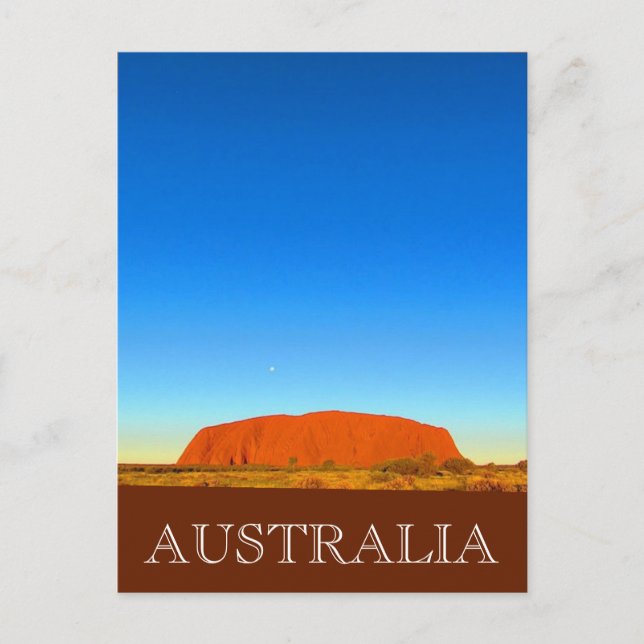 Postal azul uluru sunset (Anverso)