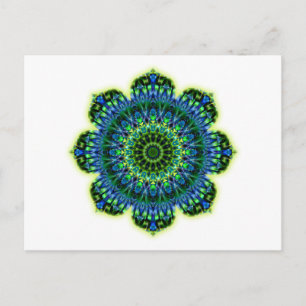 Postal azul verde Mandala