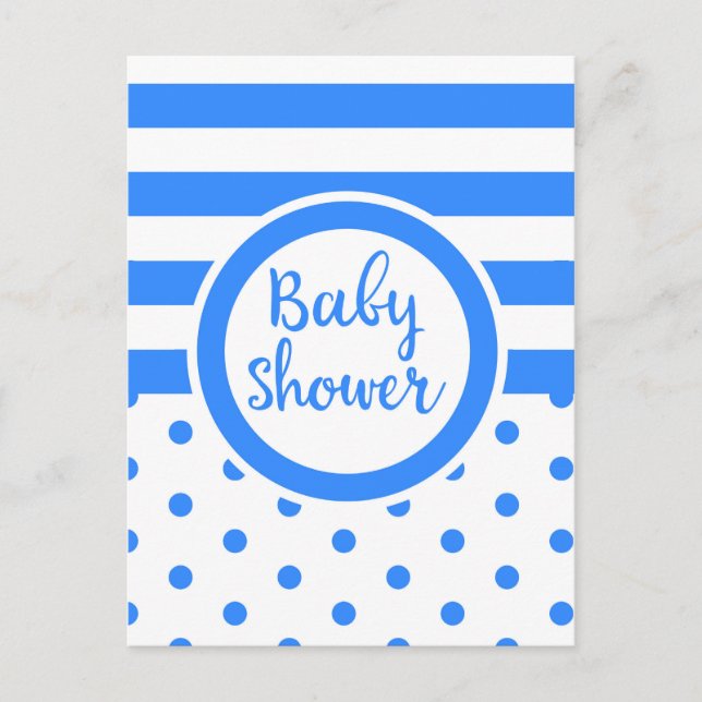 Postal azul vintage de Baby Shower (Anverso)