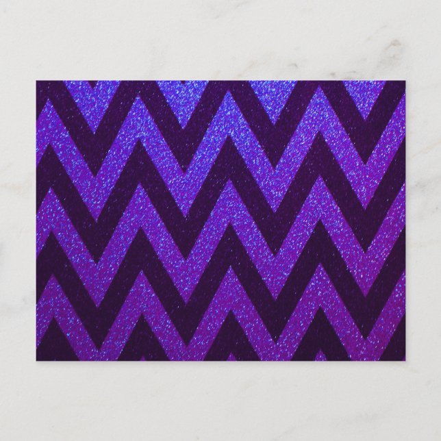 Postal Azul y púrpura Chevron moderno (Anverso)