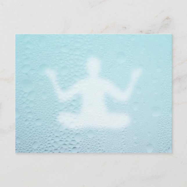 Postal azul yoga (Anverso)