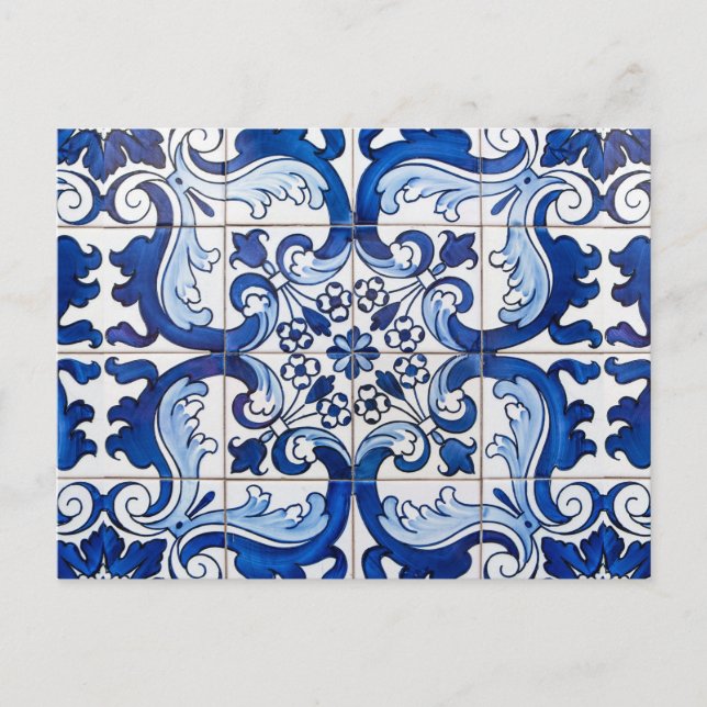 Postal Azulejo Azulejo, un azulejo portugués (Anverso)