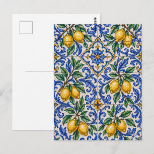 Postal Azulejo de limón italiano