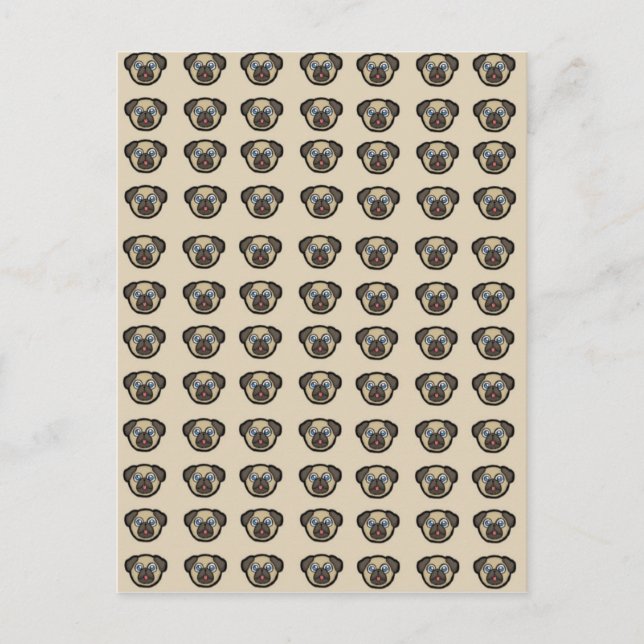Postal azulejo de pug bg (Anverso)