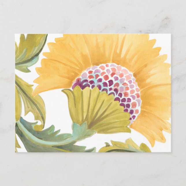 Postal Azulejos florales de abadía - Amarillo (Anverso)