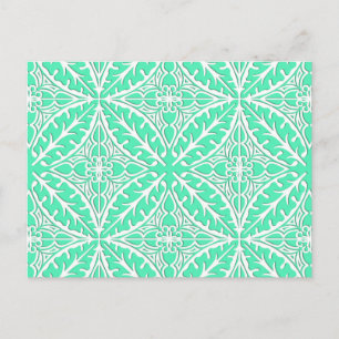 Postal Azulejos marroquíes - azul huevo de petirrojo y bl