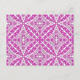 Postal Azulejos marroquíes - orquídea y blanco
