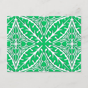 Postal Azulejos marroquíes - verde jade y blanco