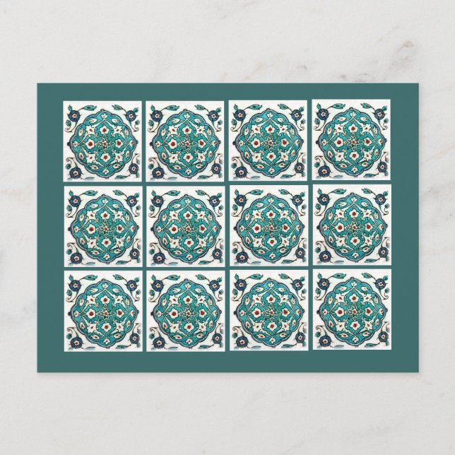 Postal Azulejos verdes (Anverso)