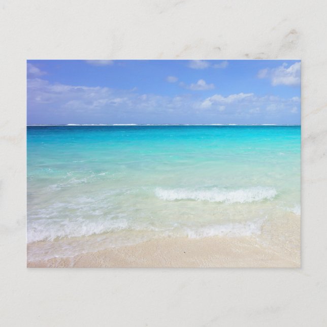 Postal Azure Blue Caribbean Tropical Beach (Anverso)