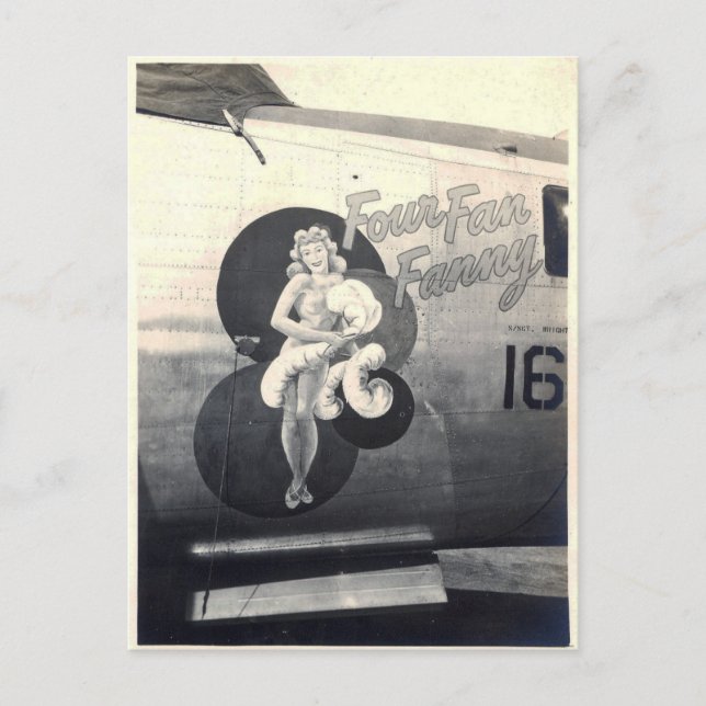 Postal B-24 Nose Art "Four Fan Fanny" (Anverso)